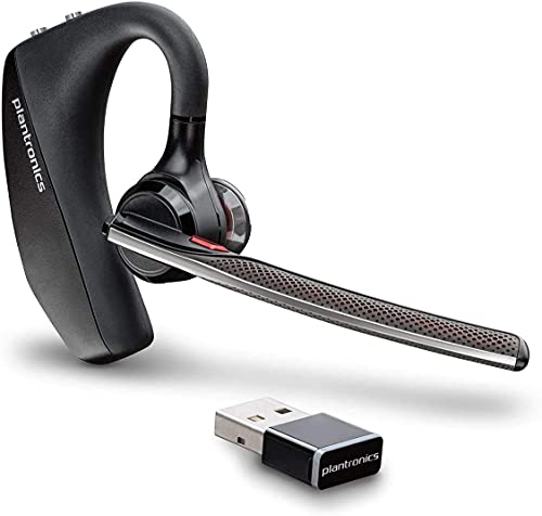 Plantronics - Voyager 5200 UC (Poly) - Bluetooth Single-Ear (Monaural) Headset - Compatible to connect to your PC and/or Mac - Works with Teams, Zoom & more - Noise Canceling