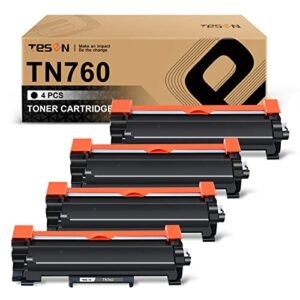 4-pack tn760 mfc-l2710dw toner tesen compatible cartridge replacement for brother tn760 tn730 for hl-l2325dw hl-l2350dw hl-l2370dw hl-l2390dw hl-l2395dw mfc-l2690dw mfc-l2717dw mfc-l2750dw dcp-l2551dw