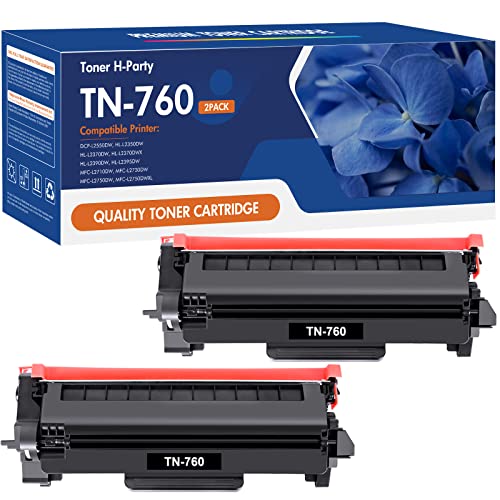 TN760 TN730 Toner for Brother Printer Compatible Replacement for Brother TN760 TN-760 TN 760 TN-730 TN 730 Work for DCP-L2550DW MFC-L2710DW MFC-L2750DW HL-L2350DW HL-L2395DW Cartridge (Black, 2-Pack)