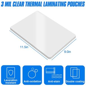 HERKKA 300 Pack Laminating Sheets, Holds 8.5 x 11 Inch Sheets, 3 Mil Clear Thermal Laminating Pouches 9 x 11.5 Inch Lamination Sheet Paper for Laminator, Round Corner Letter Size