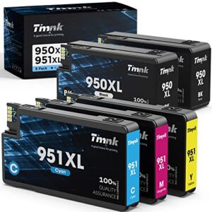 【5-pack larger capacity】 950xl 951xl ink cartridges combo pack, replacement for hp 950 951 xl ink cartridges, high page yield, works with officejet pro 8600 8610 8620 8625 printer (2bk/1c/1m/1y)