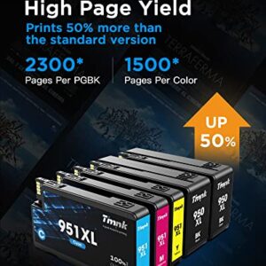 【5-Pack Larger Capacity】 950XL 951XL Ink Cartridges Combo Pack, Replacement for HP 950 951 XL Ink Cartridges, High Page Yield, Works with OfficeJet Pro 8600 8610 8620 8625 Printer (2BK/1C/1M/1Y)