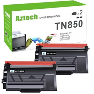 aztech compatible toner cartridge replacement for brother tn 850 tn850 tn-850 tn820 tn-820 hl-l6200dw mfc-l5850dw mfc-l5900dw mfc-l5700dw hl-l5200dw mfc-l5800dw printer ink high yield (black, 2-pack)