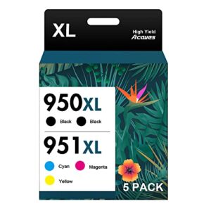 950xl 951xl combo pack replacement for hp 950 951 ink cartridges combo pack work for hp officejet pro 8600 8610 8620 8100 8110 8615 8616 8625 printers, 5 pack
