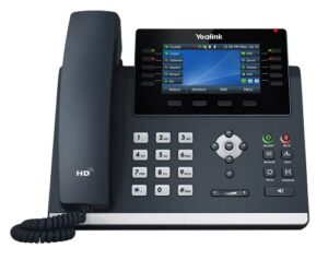 yealink t46u ip phone, 16 voip accounts. 4.3-inch color display. dual usb 2.0, dual-port gigabit ethernet, 802.3af poe, power adapter not included (sip-t46u)