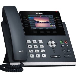 Yealink T46U IP Phone, 16 VoIP Accounts. 4.3-Inch Color Display. Dual USB 2.0, Dual-Port Gigabit Ethernet, 802.3af PoE, Power Adapter Not Included (SIP-T46U)