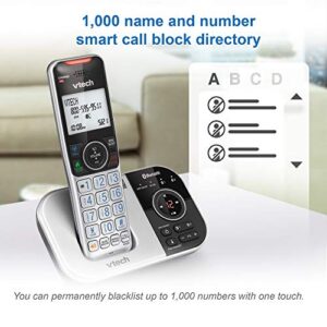 VTECH VS112-3 DECT 6.0 Bluetooth 3 Handset Cordless Phone for Home with Answering Machine, Call Blocking, Caller ID, Intercom and Connect to Cell (Silver & Black)