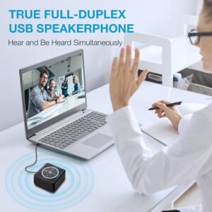 USB Speakerphone - EMEET M0 4 AI Mics Speakerphone for Conference Calls 360° Voice Pickup Conference Speakerphone for Computer Plug and Plays Computer Speaker with Microphone for 4 People