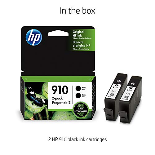 HP 910 | 2 Ink Cartridges | Black | Works with HP OfficeJet 8000 Series | 3JB40AN