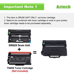 Aztech Compatible Drum Unit Replacement for Brother DR820 DR-820 DR 820 for Brother HL-L6200DW MFC-L5850DW MFC-L5900DW MFC-L6700DW MFC-L5800DW HLL6200DW HL-L5200DW HLL5100DN Printer (Black, 2-Pack)