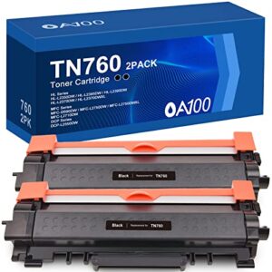 TN760 TN730 Remanufactured Toner Cartridges Replacement for Brother TN760 TN730 TN-760 TN-730 for MFC-L2710DW MFC-L2750DW HL-L2395DW HL-L2350DW HL-L2370DW (Black, 2-Pack TN-760)