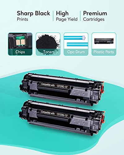 Sepeey Compatible for Canon 137 Black Toner Cartridge, Use with Canon ImageClass MF216n MF227dw MF236n MF249dw MF242dw MF244dw MF247dw MF229dw MF232w MF212w D570 LPB151dw Printer, 2Pack Replacement