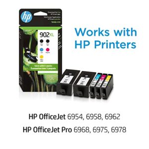 HP 902Xl (6Za01an) Ink Cartridges (Cyan Magenta Yellow Black) 5-Pack in Retail Packaging