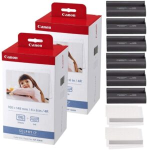 canon kp-108in color ink and paper set – total of 216 sheets and 6 ink cartridges