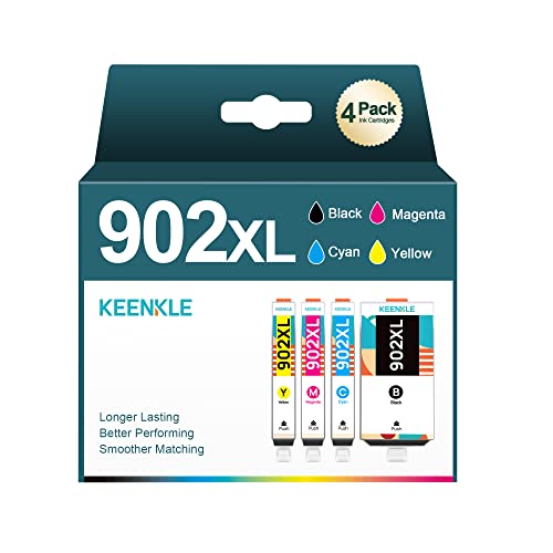 902 902XL Compatible Ink Cartridge Replacement for HP 902XL 902 Ink| Use with Officejet 6978 6968 6962 6958 6970 6950 6960 Printer Tray (Black, Cyan, Magenta, Yellow, 4 Pack)