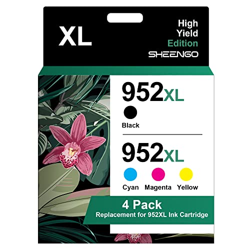 952XL Ink Cartridges Combo Pack Replacement for HP 952 XL 952XL Ink Cartridges High Yield to use with Officejet Pro 7740 8210 8710 8720 8740 8715 7720 8725 8730 Printer (Black, Cyan, Magenta, Yellow)