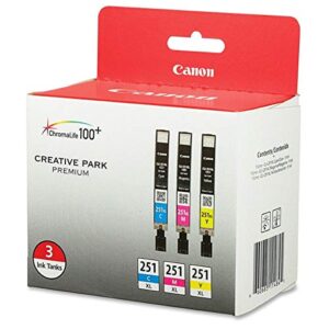 Canon CLI-251XL 3 Color Multi Pack Compatible to MG6320, iP7220, MG5420, MX922, MX722, MG7120, MG6420, MG5520, iX6820, iP8720, MG7520, MG6620, MG5620