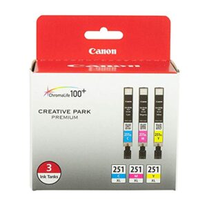 canon cli-251xl 3 color multi pack compatible to mg6320, ip7220, mg5420, mx922, mx722, mg7120, mg6420, mg5520, ix6820, ip8720, mg7520, mg6620, mg5620