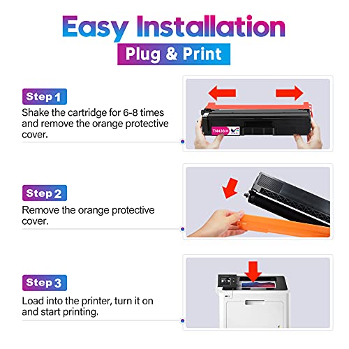 ONLYU Compatible Toner Cartridge Replacement for Brother TN436 TN436BK TN433 TN436BK TN431 for HL-L8360CDW MFC-L8900CDW HL-L8360CDWT HL-L8260CDW HL-L9310CDW MFCL8610CDW MFCL9570CDW Printer (4-Pack)