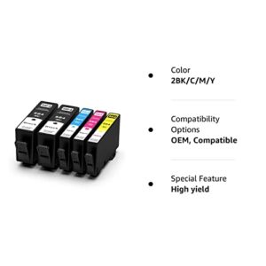 564XL High-Yield Ink Cartridges (5-Pack), Replacement for HP 564 564XL Ink Cartridges Combo Pack, Compatible for Photosmart 5520 6520 7510 7520 DeskJet 3520 Premium C309A C410A Printer (2BK/C/M/Y)