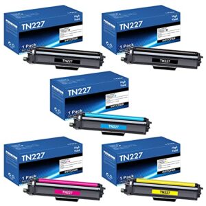 tn-227bk/c/m/y high yield 5 pack compatible for brother tn227 tn-227 tn223 tn-223bk/c/m/y toner for mfc-l3750cdw mfc-l3770cdw hl-l3290cdw hl-l3210cw hl-l3230cdw mfc-l3710cw hl-l3270cdw printer