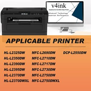 v4ink Compatible TN-760 Toner Cartridge Replacement for Brother TN760 TN730 TN770 Ink for MFC-L2690DW MFC-L2710DW MFC-L2717DW MFC-L2750DW XL HL-L2325DW HL-L2350DW HL-L2395DW DCP-L2550DW, 2 Packs