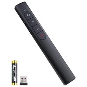 wireless presenter remote, presentation clicker with hyperlink & volume remote control powerpoint office presentation clicker for keynote/ppt/mac/pc/laptop(battery included)
