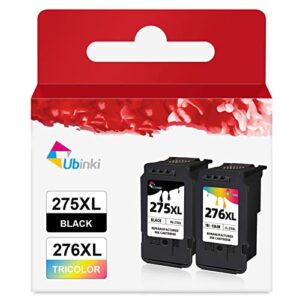 Ubinki 275XL 276XL PG-275 CL-276 XL Ink for Canon PIXMA TS3500 TR4720 TS3522 TR4700 Series Printer Ink Cartridge Replacment for Canon PG275xl CL276xl PG275 CL276 XL Ink (1 Black, 1 Tri-Color, 2 Pack)