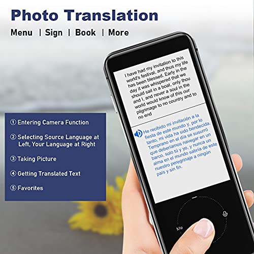 Language Translator Device - Voice Translator Device Two Way - 107 Languages Interpreter in Real Time - Voice & Photo Translation for Travelling Learning Abroad Business Chat