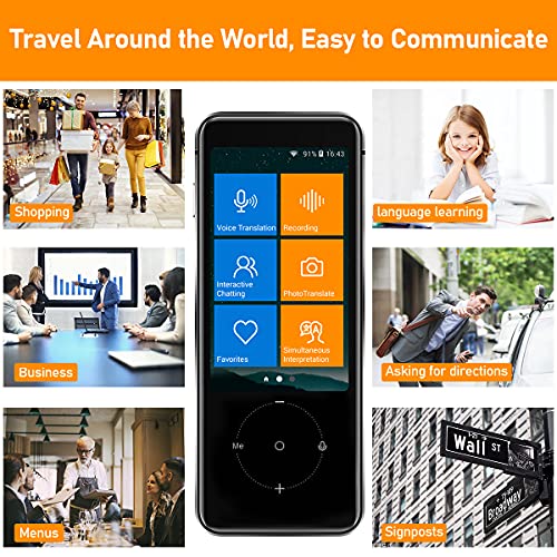Language Translator Device - Voice Translator Device Two Way - 107 Languages Interpreter in Real Time - Voice & Photo Translation for Travelling Learning Abroad Business Chat