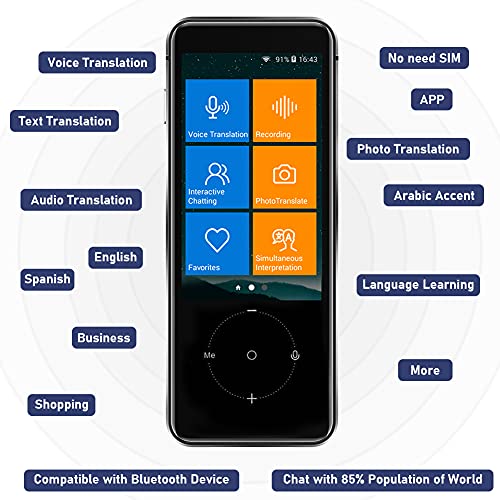 Language Translator Device - Voice Translator Device Two Way - 107 Languages Interpreter in Real Time - Voice & Photo Translation for Travelling Learning Abroad Business Chat