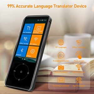 Language Translator Device - Voice Translator Device Two Way - 107 Languages Interpreter in Real Time - Voice & Photo Translation for Travelling Learning Abroad Business Chat