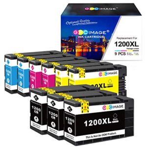 gpc image compatible ink cartridge replacement for canon 1200xl pgi-1200 xl 1200xl to use with maxify mb2720 mb2320 mb2700 mb2120 mb2020 mb2350 printer tray (black, cyan, magenta, yellow)