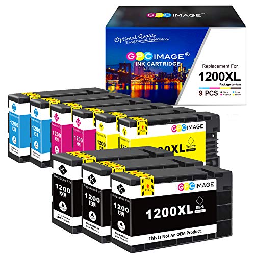 GPC Image Compatible Ink Cartridge Replacement for Canon 1200XL PGI-1200 XL 1200XL to use with MAXIFY MB2720 MB2320 MB2700 MB2120 MB2020 MB2350 Printer Tray (Black, Cyan, Magenta, Yellow)