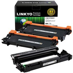 linkyo compatible printer toner cartridge and drum unit replacement for brother tn660 dr630 (2x tn660, 1x dr630, design v3)