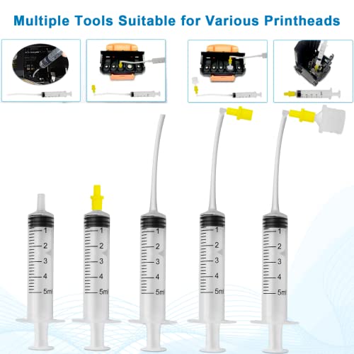 Printhead Cleaning Kit 100ml, Printer Cleaning Kit for Epson Ecotank Printer, Printer Cleaner Kit for HP Printhead, Inkjet Printer Head Cleaning Kit for Canon Brother Lexmark Print Head Liquid Nozzles