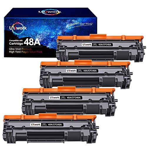 Uniwork 48A CF248A Toner Compatible Toner Cartridge Replacement for HP 48A CF248A Toner Cartridge HP Compatible with Laserjet Pro M15w M29w M30w M31w MFP M28w M29a M15a M16w Printer Toner, 4 Black