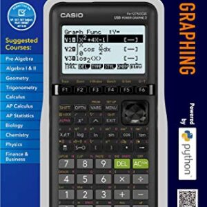 Casio fx-9750GIII, Standard Graphing Calculator, Python and Natural Text Book Display, Black