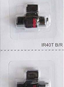 (2 Pack) Sharp EL-1750V EL-1801V Calculator Ink Roller, Black and Red IR-40T, EA772R Compatible