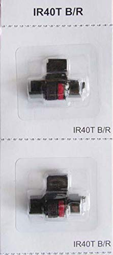 (2 Pack) Sharp EL-1750V EL-1801V Calculator Ink Roller, Black and Red IR-40T, EA772R Compatible