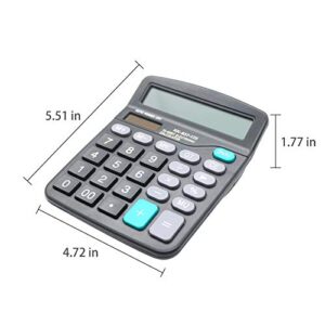 Desk Calculator, 12-Digit Solar Battery Office Calculator with Large LCD Display Big Sensitive Button, Dual Power Desktop Calculators