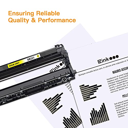 E-Z Ink (TM) Remanufactured Drum Unit Replacement for Brother DR221 DR-221 DR221CL to use with HL-3140CW HL-3170CDW MFC-9130CW MFC-9330CDW Printer Tray (1 Black, 1 Cyan, 1 Magenta, 1 Yellow) 4 Pack