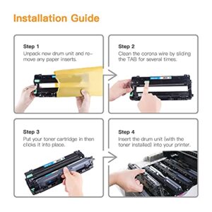 E-Z Ink (TM) Remanufactured Drum Unit Replacement for Brother DR221 DR-221 DR221CL to use with HL-3140CW HL-3170CDW MFC-9130CW MFC-9330CDW Printer Tray (1 Black, 1 Cyan, 1 Magenta, 1 Yellow) 4 Pack