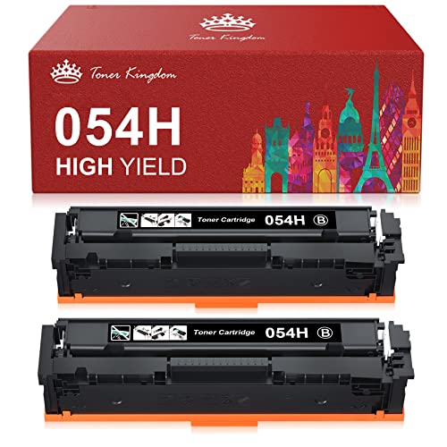 Toner Kingdom Compatible Toner-Cartridge Replacement for Canon 054H 054 Black Toner for Canon Color ImageClass MF644Cdw MF642Cdw LBP622Cdw MF642c MF641cw Printer (Black, 2-Pack)