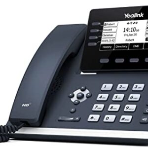 Yealink T53W IP Phone, 12 VoIP Accounts. 3.7-Inch Graphical Display. USB 2.0, 802.11ac Wi-Fi, Dual-Port Gigabit Ethernet, 802.3af PoE, Power Adapter Not Included (SIP-T53W)