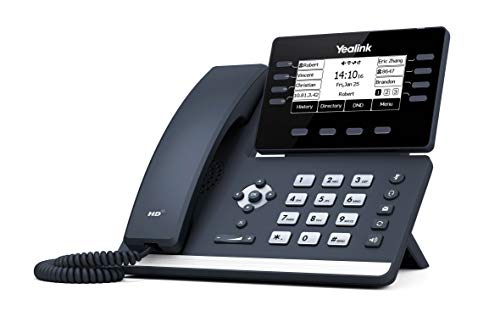 Yealink T53W IP Phone, 12 VoIP Accounts. 3.7-Inch Graphical Display. USB 2.0, 802.11ac Wi-Fi, Dual-Port Gigabit Ethernet, 802.3af PoE, Power Adapter Not Included (SIP-T53W)