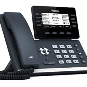 Yealink T53W IP Phone, 12 VoIP Accounts. 3.7-Inch Graphical Display. USB 2.0, 802.11ac Wi-Fi, Dual-Port Gigabit Ethernet, 802.3af PoE, Power Adapter Not Included (SIP-T53W)