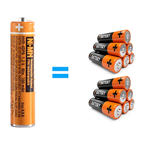 NI-MH AAA Rechargeable Battery 1.2V 700mah 8-Pack HHR-4DPA AAA Batteries for Panasonic Cordless Phones, Remote Controls, Electronics