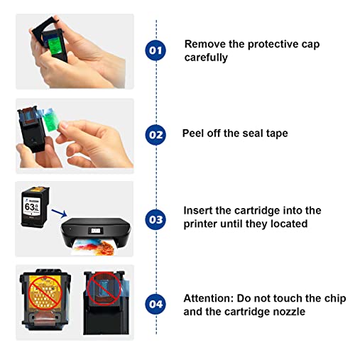 DOUBLE D 63XL Black Ink Cartridge Remanufactured Replacement for HP 63 XL 63XL for Envy 4520 4512 OfficeJet 3830 4650 5255 5258 4650 Deskjet 1112 1110 3634 3639 3632 Printer (1 Black)