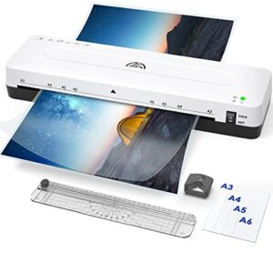 laminator machine 13inch laminating machine – a3 lamination machine with 30 laminating pouches, cold and thermal laminator kit with paper cutter and corner rounder for office home school use